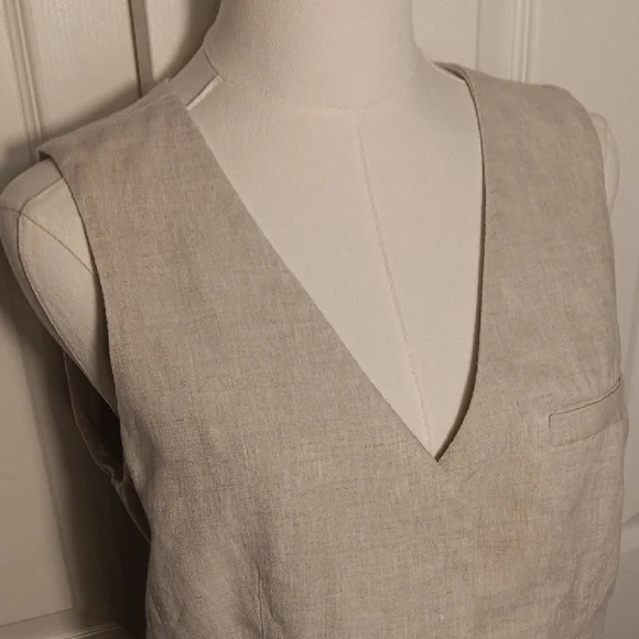Madewell 100% Linen Vest In Cream/Natural Undyed - Picture 5 of 10
